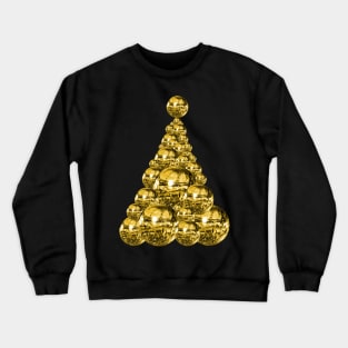 Glittering Gold Disco Ball Christmas Tree Crewneck Sweatshirt